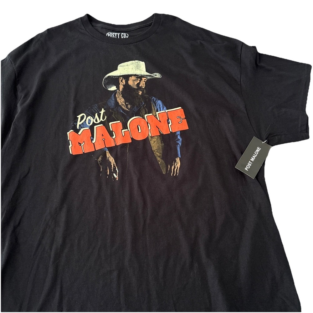 Posty Co. Post Malone Cowboy Graphic T-Shirt Size 3XL New Black Cotton short slv
